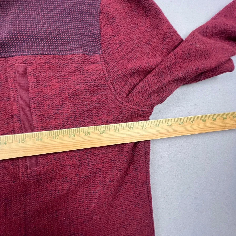 Carbon2Cobalt Shirt Jacket Mens XL Burgundy Snap Front Knit Waffle Yoke Outdoor